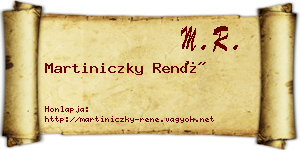Martiniczky René névjegykártya